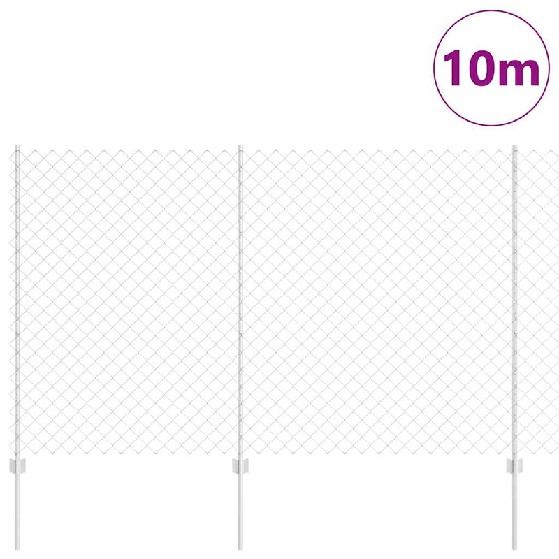 Load image into Gallery viewer, Vidaxl hek met paal zilver 1,6 x 10 m staal
