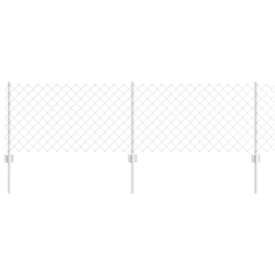 Vidaxl hek met paal zilver 0,6 x 25 m staal