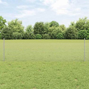 Vidaxl hek met paal zilver 0,5 x 10 m staal