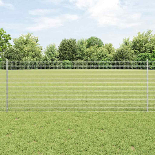 Vidaxl hek met paal zilver 0,8 x 10 m staal