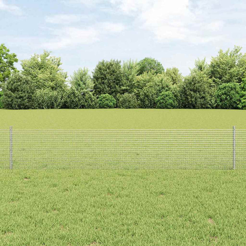 Load image into Gallery viewer, Vidaxl hek met paal zilver 0,4 x 25 m staal
