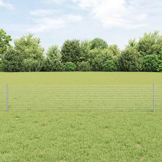 Vidaxl hek met paal zilver 0,4 x 25 m staal
