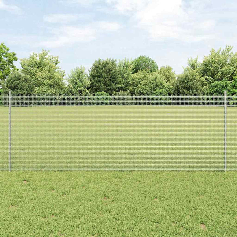 Load image into Gallery viewer, Vidaxl hek met paal zilver 0,8 x 25 m staal
