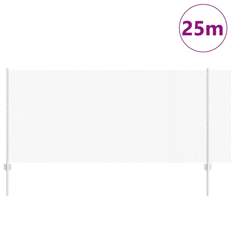 Load image into Gallery viewer, Vidaxl hek met paal zilver 1 x 25 m staal
