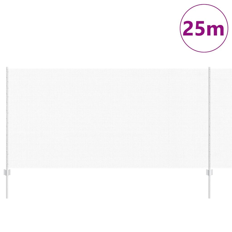 Load image into Gallery viewer, Vidaxl hek met paal zilver 1,2 x 25 m staal
