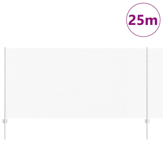 Vidaxl hek met paal zilver 1,2 x 25 m staal