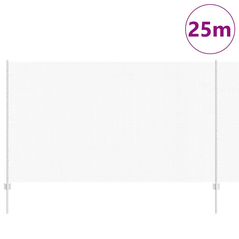 Load image into Gallery viewer, Vidaxl hek met paal zilver 1,4 x 25 m staal
