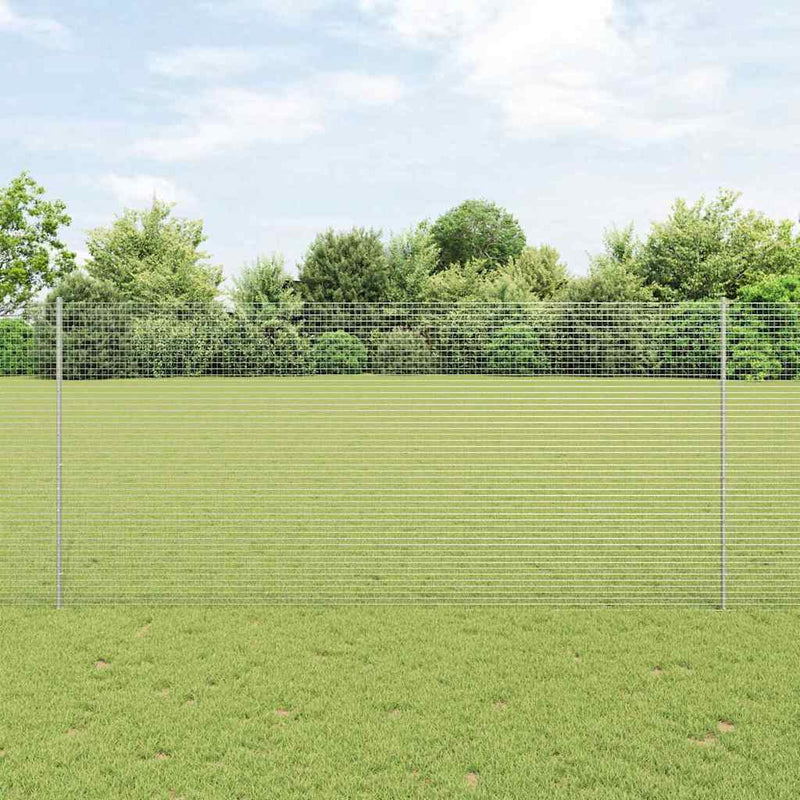Load image into Gallery viewer, Vidaxl hek met paal zilver 1,4 x 25 m staal
