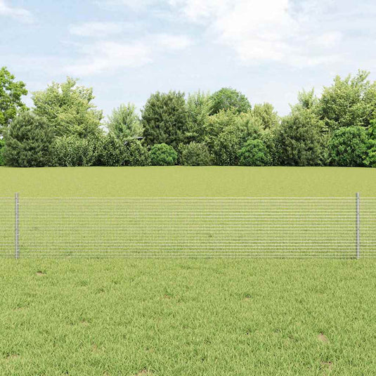Vidaxl hek met paal zilver 0,4 x 50 m staal