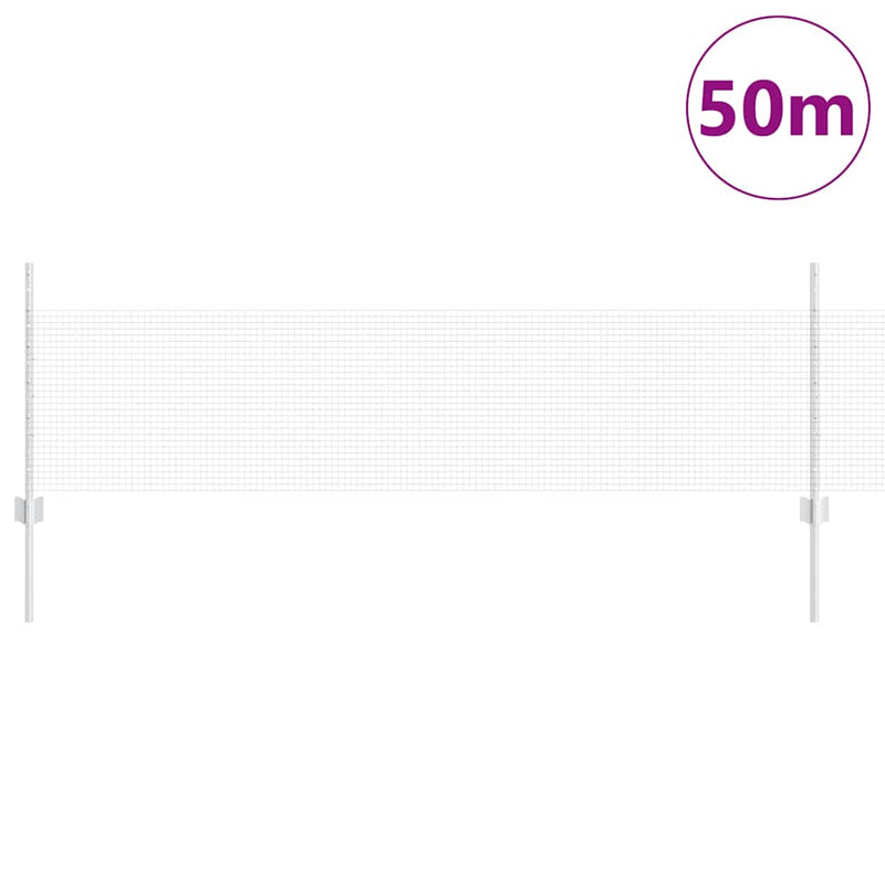 Load image into Gallery viewer, Vidaxl hek met paal zilver 0,5 x 50 m staal
