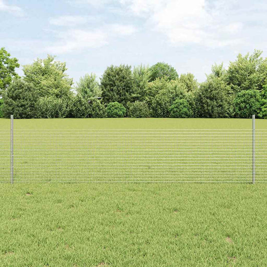 Vidaxl hek met paal zilver 0,5 x 50 m staal