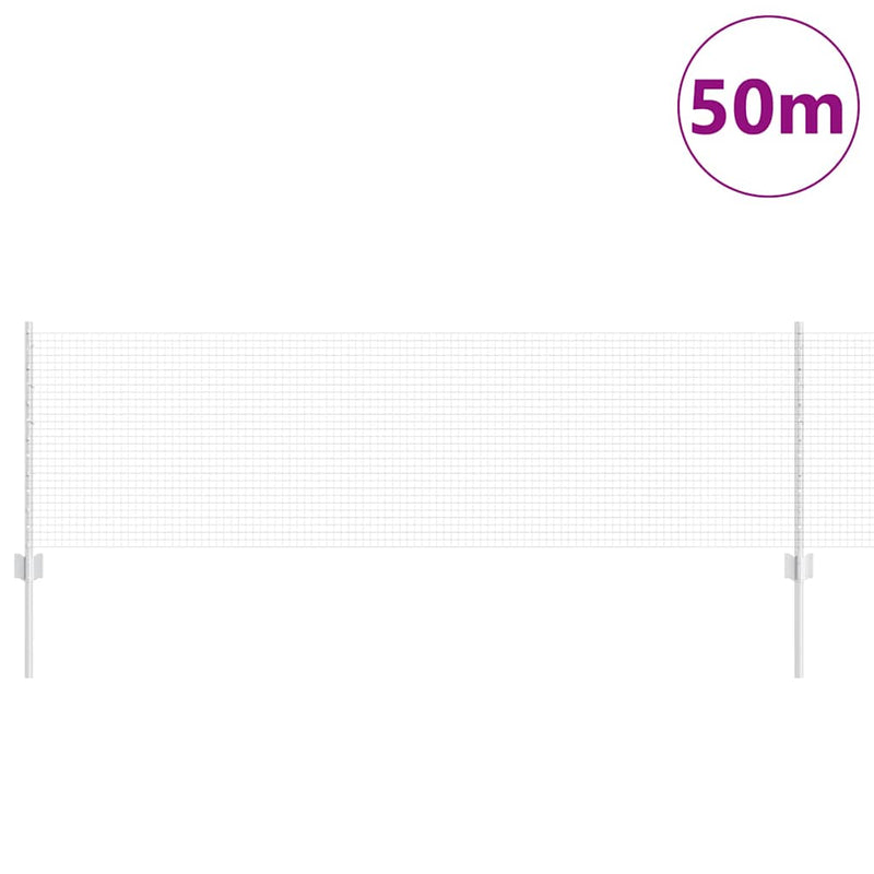 Load image into Gallery viewer, Vidaxl hek met paal zilver 0,6 x 50 m staal
