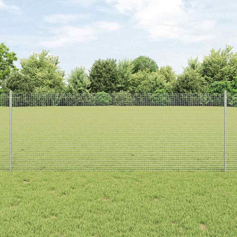Load image into Gallery viewer, Vidaxl hek met paal zilver 0,8 x 50 m staal
