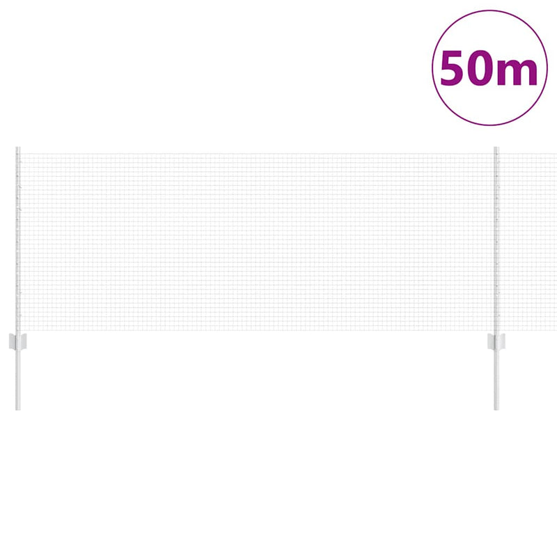 Load image into Gallery viewer, Vidaxl hek met paal zilver 0,8 x 50 m staal
