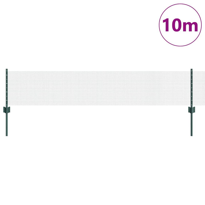 Load image into Gallery viewer, Vidaxl hek met paal groen 0,4 x 10 m staal en pvc
