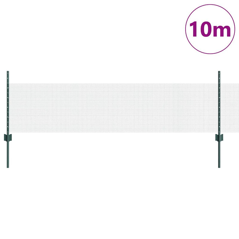 Load image into Gallery viewer, Vidaxl hek met paal groen 0,5 x 10 m staal
