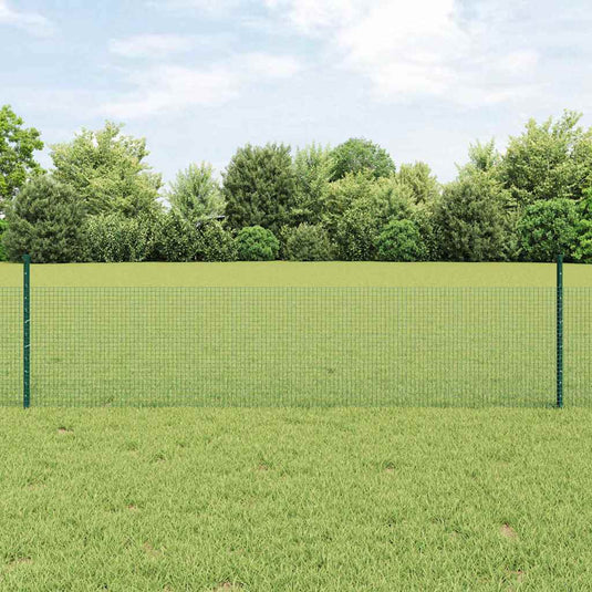 Vidaxl hek met paal groen 0,5 x 10 m staal