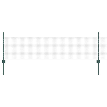 Vidaxl hek met paal groen 0,5 x 10 m staal