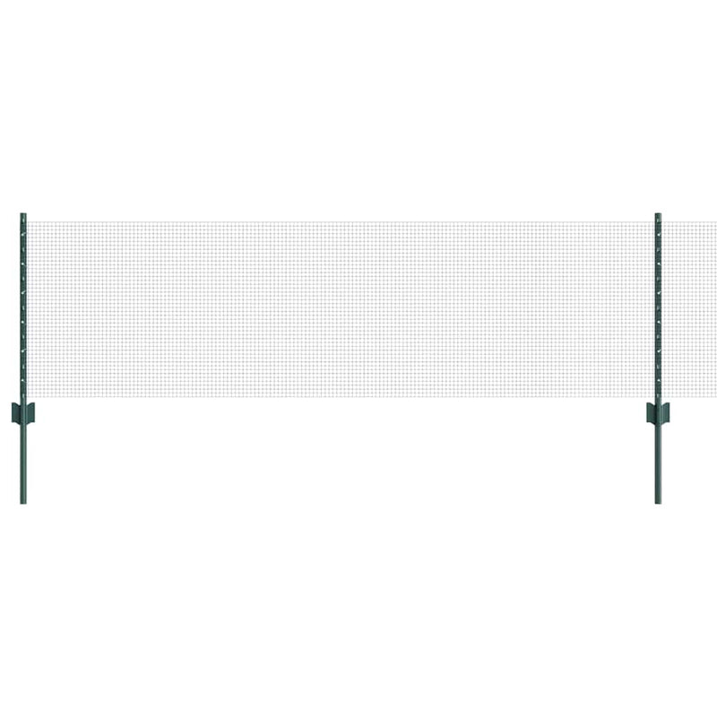 Load image into Gallery viewer, Vidaxl hek met paal groen 0,6 x 10 m staal en pvc
