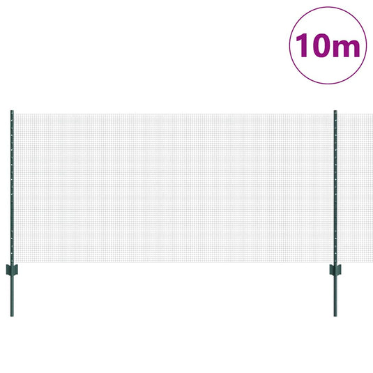 Vidaxl hek met paal groen 1 x 10 m staal