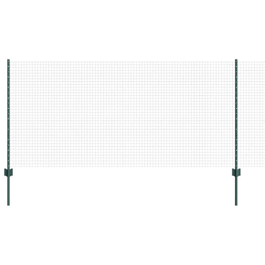 Vidaxl hek met paal groen 1 x 10 m staal