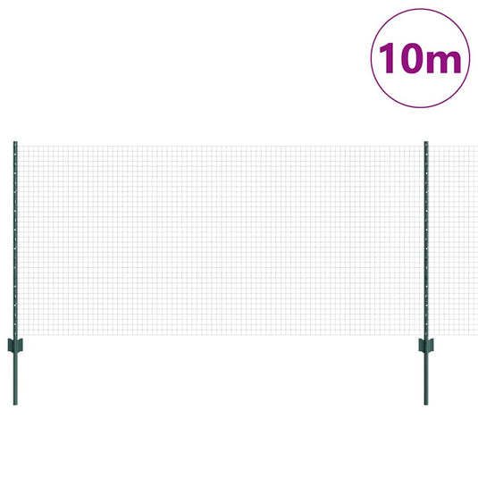 Vidaxl hek met paal groen 1 x 10 m staal