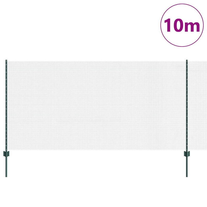 Load image into Gallery viewer, Vidaxl hek met paal groen 1,2 x 10 m staal en pvc

