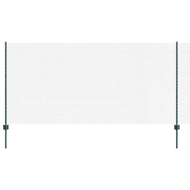 Vidaxl hek met paal groen 1,2 x 10 m staal en pvc