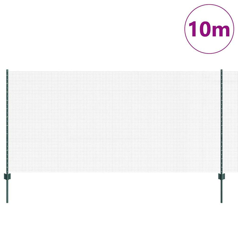 Load image into Gallery viewer, Vidaxl hek met paal groen 1,2 x 10 m staal en pvc
