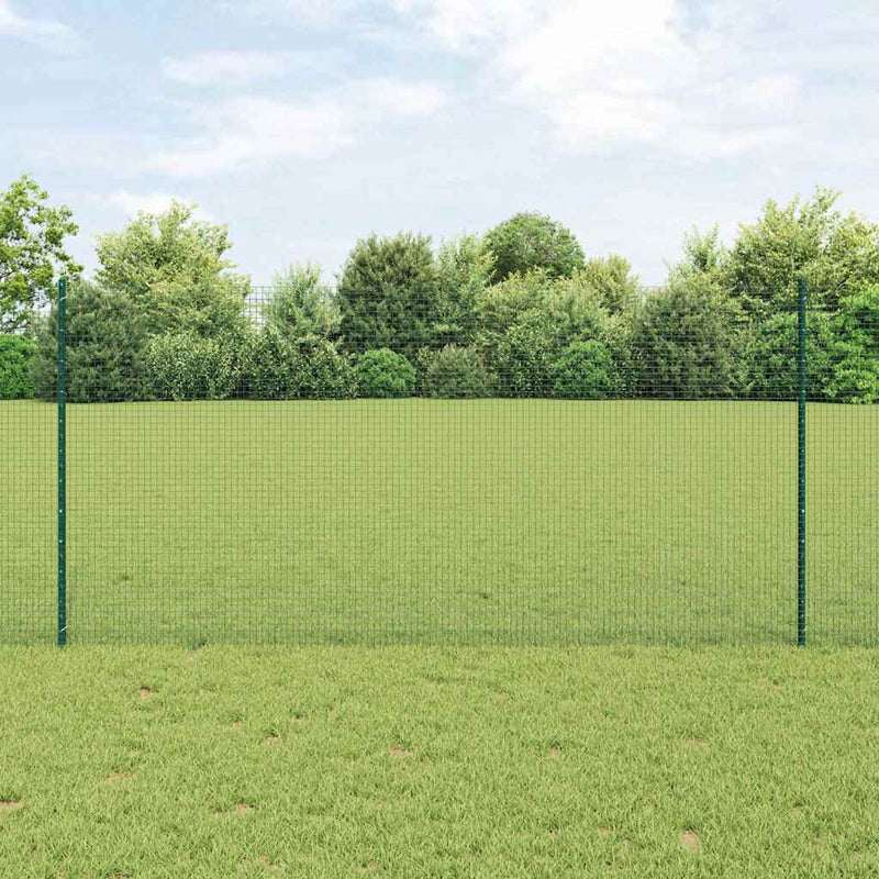 Load image into Gallery viewer, Vidaxl hek met paal groen 1,2 x 10 m staal en pvc
