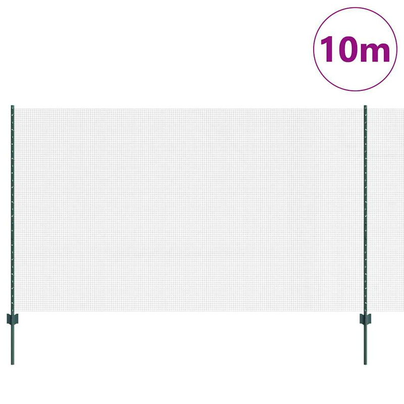 Load image into Gallery viewer, Vidaxl hek met paal groen 1,4 x 10 m staal en pvc
