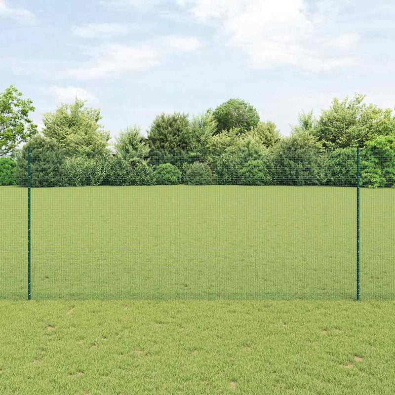 Load image into Gallery viewer, Vidaxl hek met paal groen 1,4 x 10 m staal en pvc
