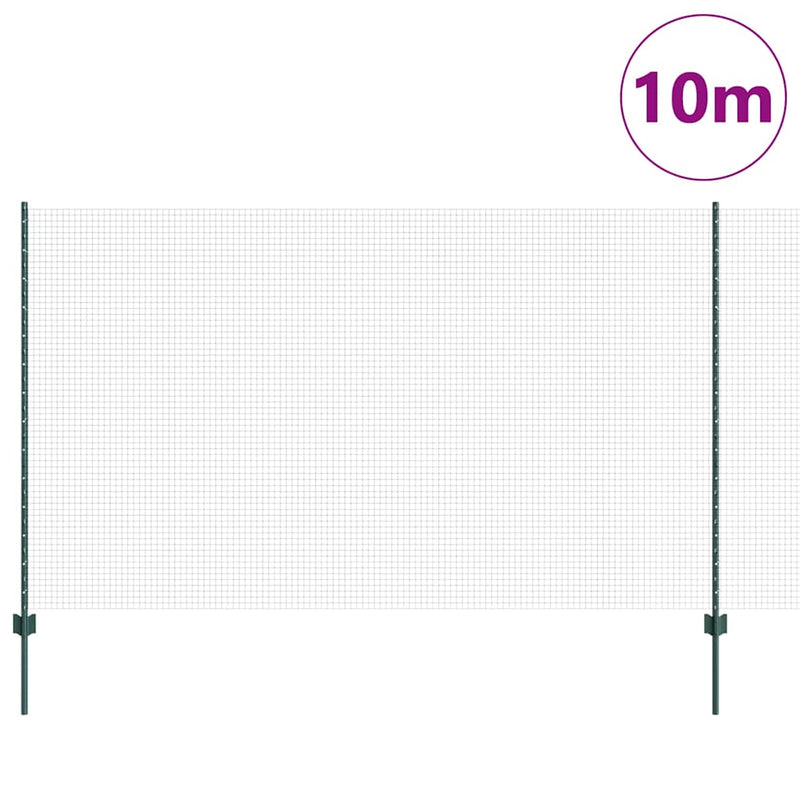 Load image into Gallery viewer, Vidaxl hek met paal groen 1,4 x 10 m staal en pvc
