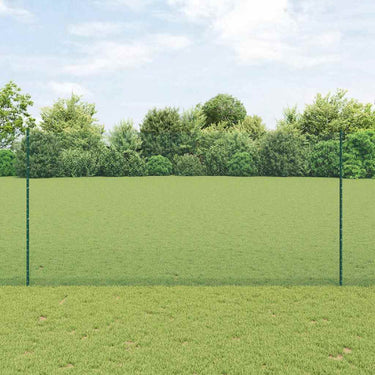 Vidaxl hek met paal groen 1,5 x 10 cm staal