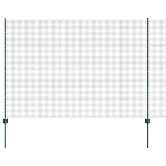 Vidaxl hek met paal groen 1,5 x 10 cm staal