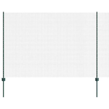 Vidaxl hek met paal groen 1,5 x 10 m staal en pvc