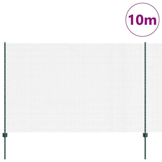 Vidaxl hek met paal groen 1,6 x 10 m staal en pvc