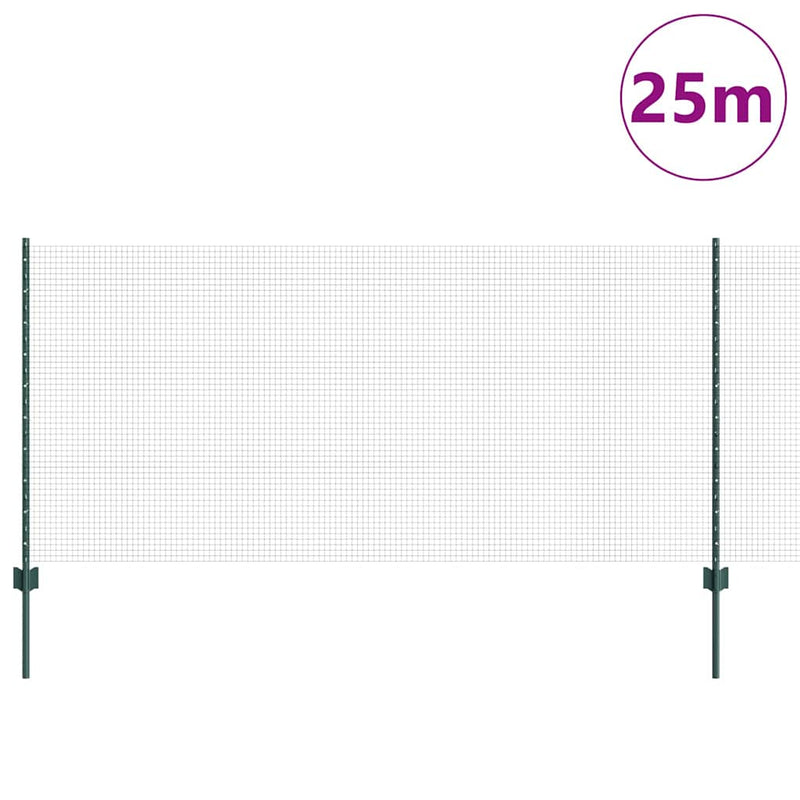 Load image into Gallery viewer, Vidaxl hek met paal groen 1 x 25 m staal
