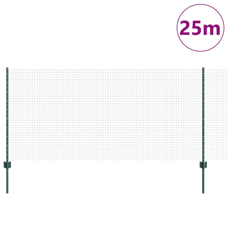 Load image into Gallery viewer, Vidaxl hek met paal groen 1 x 25 m staal
