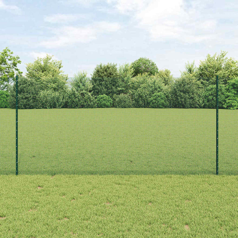 Load image into Gallery viewer, Vidaxl hek met paal groen 1,2 x 25 m staal en pvc
