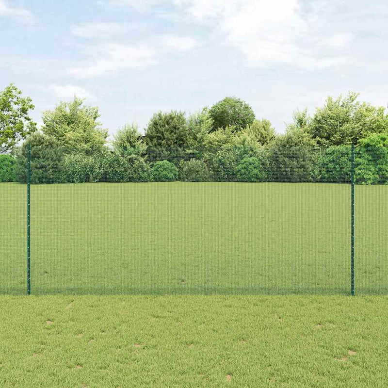 Load image into Gallery viewer, Vidaxl hek met paal groen 1,4 x 25 m staal en pvc
