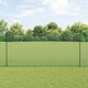 Vidaxl hek met paal groen 1,4 x 25 m staal en pvc