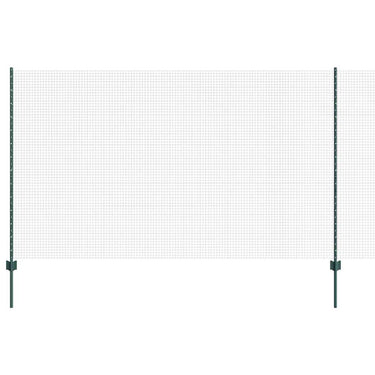 Vidaxl hek met paal groen 1,4 x 25 m staal en pvc