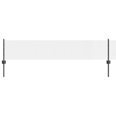 Vidaxl hek met paal grijs 0,4 x 10 m staal en pvc