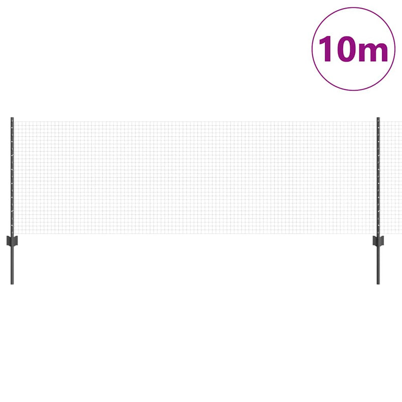 Load image into Gallery viewer, Vidaxl hek met paal grijs 0,8 x 10 m staal en pvc
