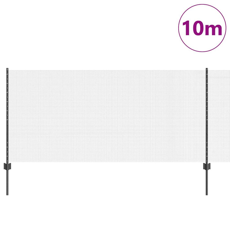 Load image into Gallery viewer, Vidaxl hek met paal grijs 1 x 10 m staal
