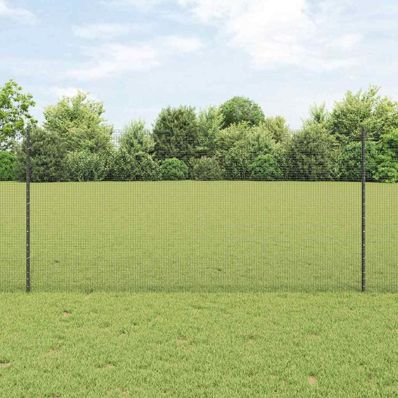 Load image into Gallery viewer, Vidaxl hek met paal grijs 1,2 x 10 m staal en pvc
