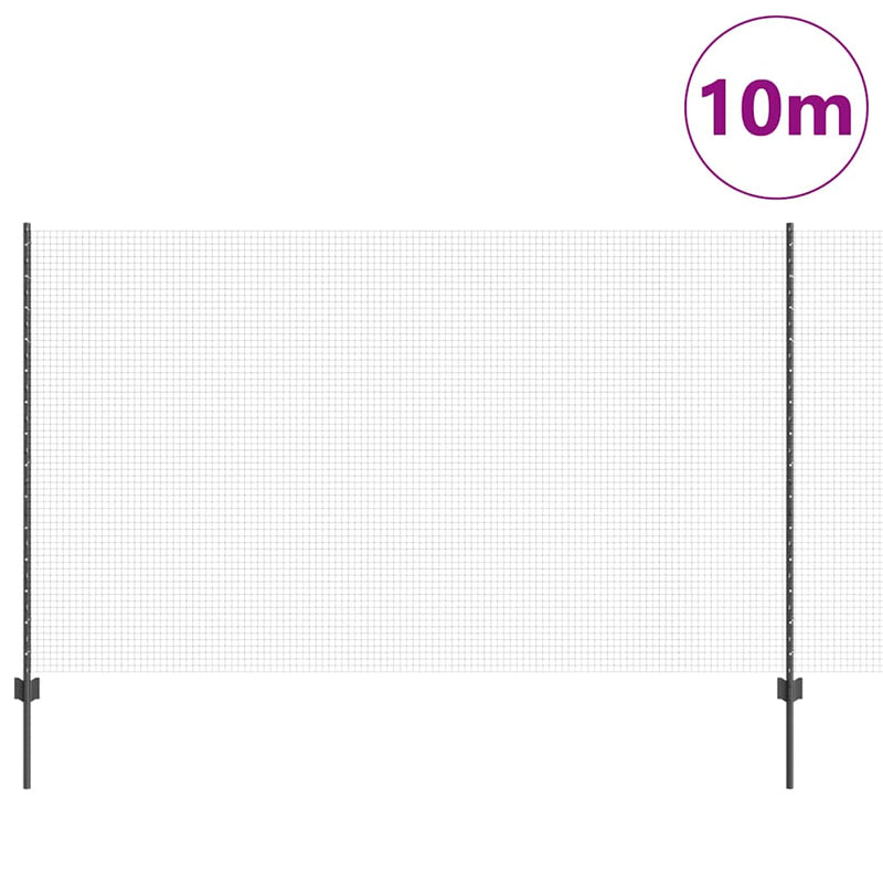 Load image into Gallery viewer, Vidaxl hek met paal grijs 1,4 x 10 m staal en pvc

