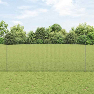 Vidaxl hek met paal grijs 1,5 x 10 m staal en pvc