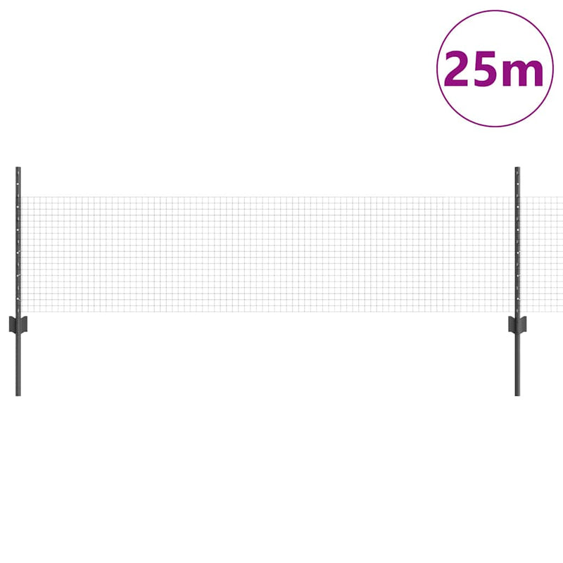 Load image into Gallery viewer, Vidaxl hek met paal grijs 0,5 x 25 m staal
